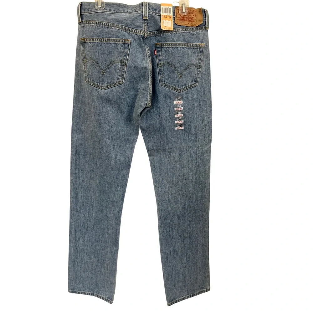 Levi's 501 Original Fit Mens Jeans 34x36 Blue Straight Leg Button Fly NWT